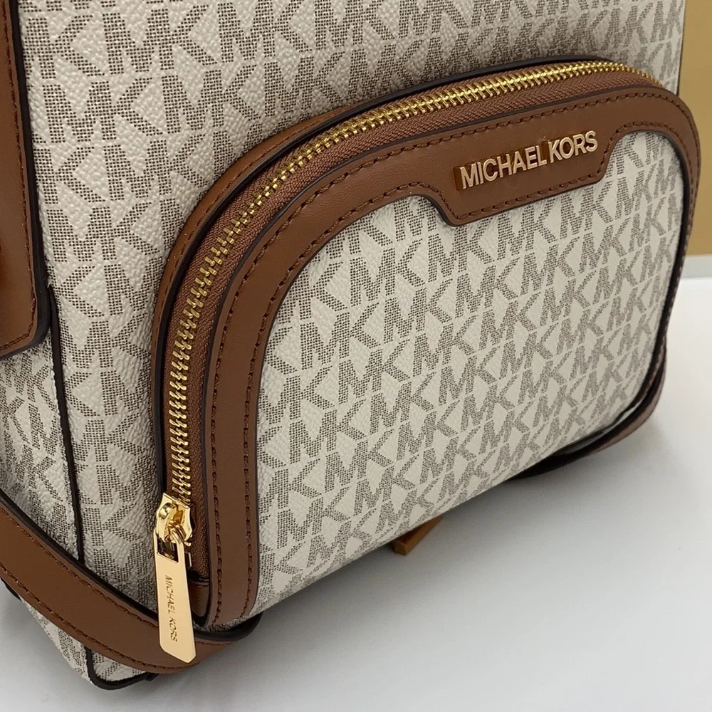 MICHAEL KORS JAYCEE MEDIUM BACKPACK VANILLA SIGNATURE COLOR NWT